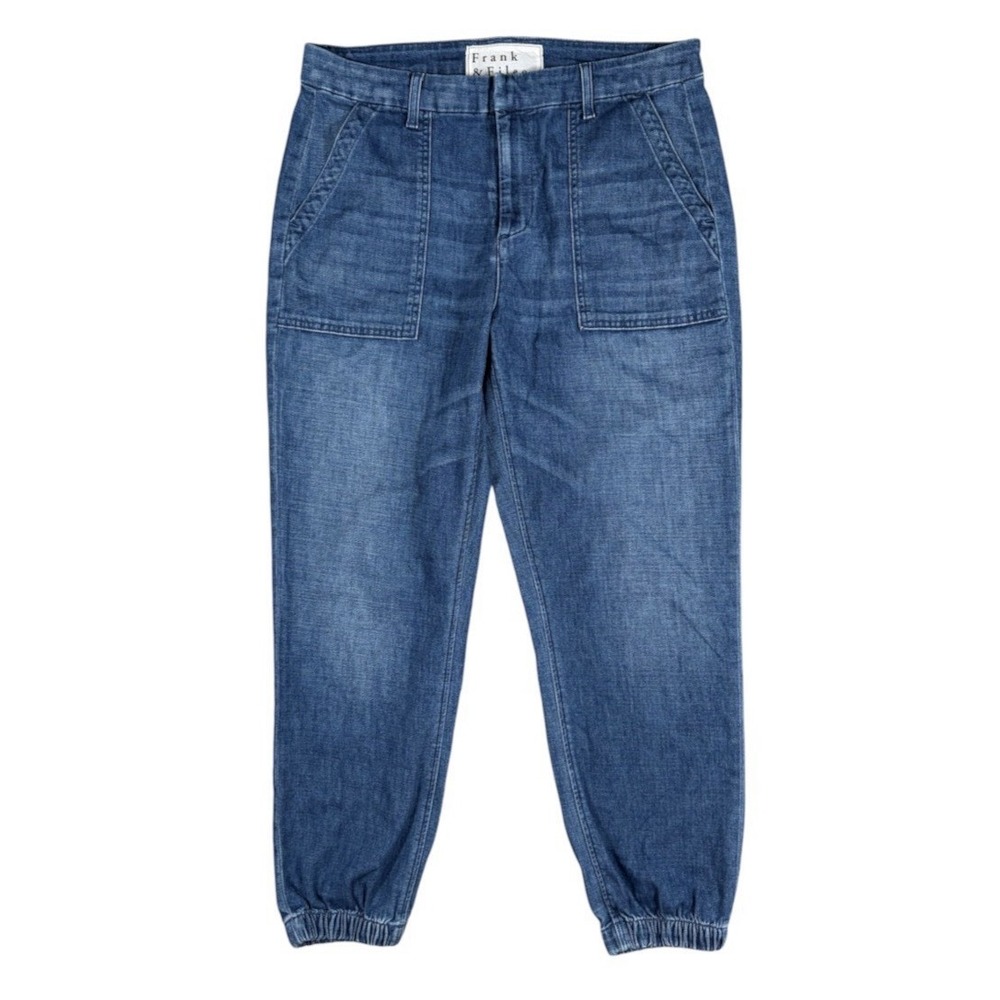 Frank & Eileen Jameson Jogger Indigo Utility Jeans Women's 8 USA Italian Casual